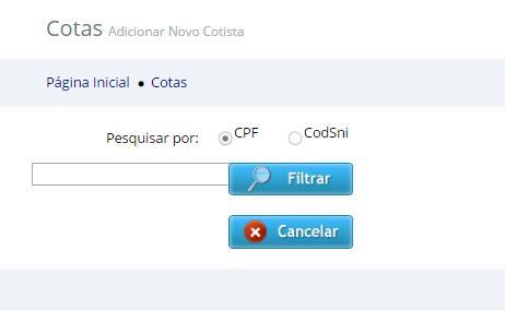 botão adicionar novo cotista conforme ilustração abaixo.