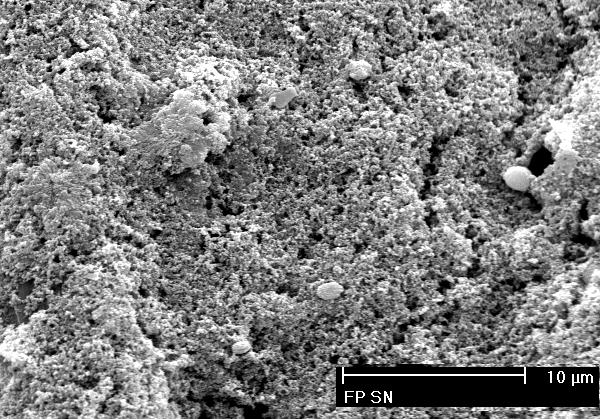 106 Figura 34 Micrografia de eletrodo preparado com tinta precursora da camada catalisadora contendo aditivos formadores de poros (40 % em massa de LiCO 3 e 20 % em massa de (NH 4 ) 2 C 2 O 4 e