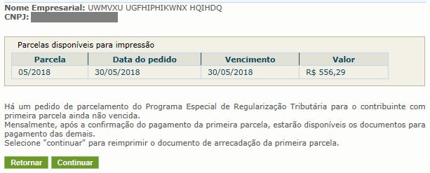 3.2. Emissão de Parcela Esta funcionalidade permite ao contribuinte emitir o DAS da entrada e, posteriormente, os das demais parcelas (mês corrente e parcelas em