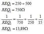 EXEMPLO Considere o circuito abaixo: a) Resistência equivalente do circuito. b) Corrente total do circuito. c) Corrente I X.