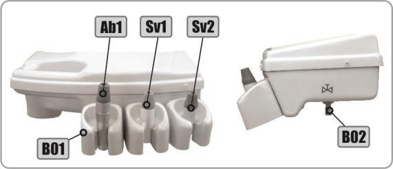 Itens do Equipo 5.10.1-Suportes de instrumentos Os suportes de instrumentos são construídos em ABS e dispensam regulagens.