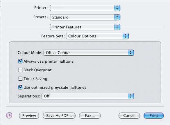 MAC OS X IMPORTANTE! Ao imprimir a partir de alguns aplicativos no Mac OS X, essas opções de correspondência de cores RGB podem não afetar a cor da impressão.