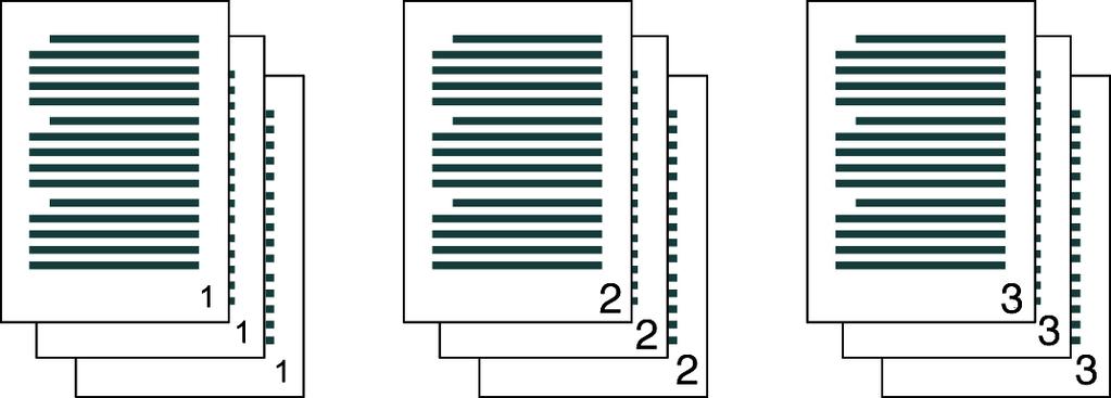 ORDENAÇÃO Esse recurso permite que diversas cópias de um documento com várias páginas sejam impressas com as páginas de cada cópia na seqüência.