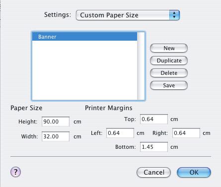 6. Digite um [Nome] (5) para o novo tamanho e clique em [OK]. MAC OS X 1. Em seu programa aplicativo, escolha [Arquivo] [Configurar página]. 1 2 3 4 2. Selecione [Tamanho de página personalizado] (1).