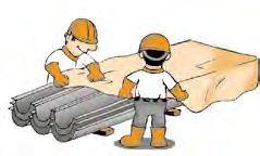 7 O deslocamento do pessoal sobre as telhas deve ser feito sobre as tábuas apoiadas no sentido longitudinal das telhas e sobre três terças de