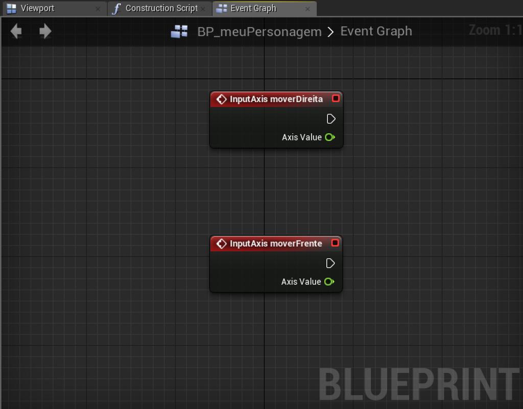 11. Vamos agora para o Event Graph, aqui precisamos adicionar o script para fazer com que nosso personagem