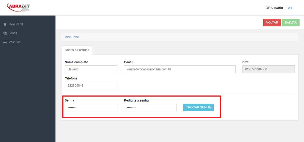 2. Usuários Nessa área é possível listar, editar e cadastrar usuários.