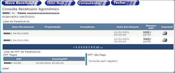 4- Tela Principal 5- Para começar o preenchimento do Receituário Agronômico Online utilize o botão.