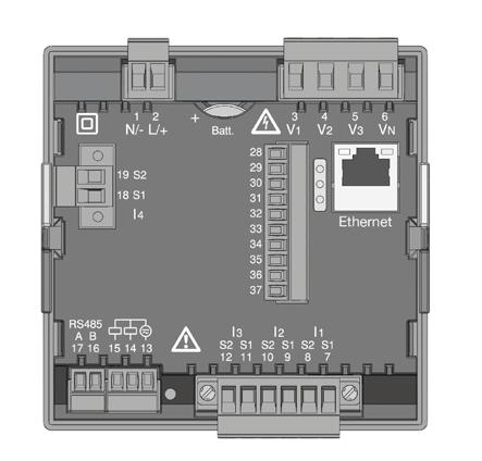 de medição através de longos períodos de tempo em uma memória flash de 256 MB Conexão de escravos Modbus através da funcionalidade de Gateway Ethernet-Modbus Fig.