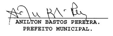 Quarta-feira 9 - Ano VIII - Nº 1694 MUNICÍPIO DE Artigo 18 - Fica o Município de autorizado a celebrar convênio ou instrumento jurídico similar, com quaisquer pessoas jurídicas de direito público, ou