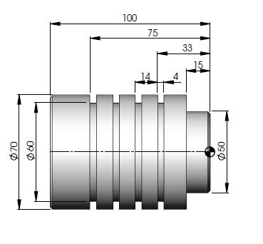 Ciclo de Canais G75 N10 G291 N20 G21 G40 G90 G95 N30 G54 G0 X100 Z100 N40 T0303; (Canais) N50 G96 S130 N60 G92 S2000