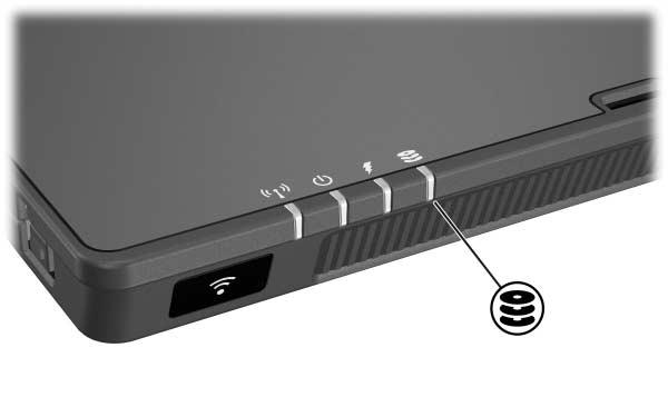 Componentes de hardware Identificar a luz da unidade IDE A luz da unidade IDE pisca quando a unidade de disco rígido ou óptica (somente em