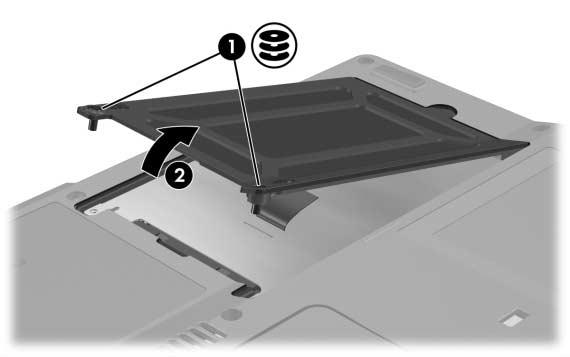 Componentes de hardware Substituir a unidade de disco rígido ÄATENÇÃO: Para impedir o bloqueio do sistema e a perda de informações: Encerre o notebook antes de remover a unidade de disco rígido da