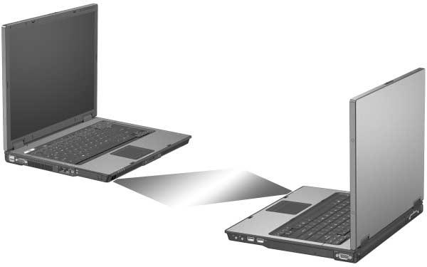 Componentes de hardware Ligar a dispositivos de infravermelhos (somente em alguns modelos) O notebook é compatível com IrDA padrão de 4 Mbps por segundo e pode comunicar-se com outros dispositivos