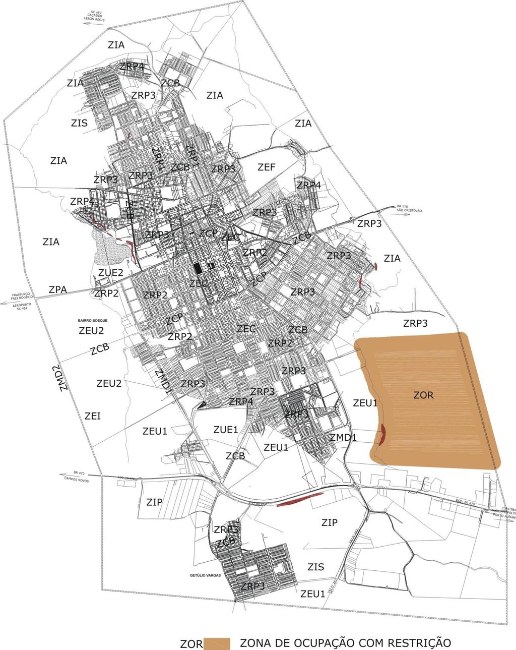 ZOR ZONA DE COM RESTRIÇÃO TESTADA E PERMEABILI- DADE T= 25,00 A=1250,00 m² Frontal=7,00m Lateral=5,00m Fundos= 5,00m Mais 20% de área verde TO= 30% IA= 0,6 Térreo com um pavimento TP= 30% OBJETIVO: