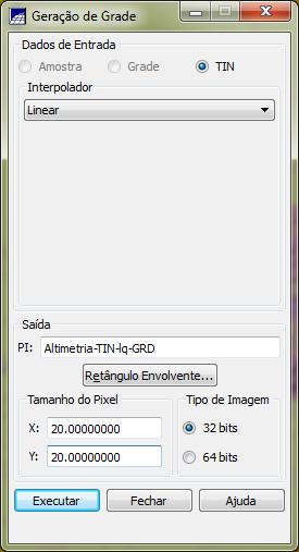 faces retangulares. Este exercício tem como objetivo gerar grades retangulares a partir do TIN criado acima, em um novo PI.