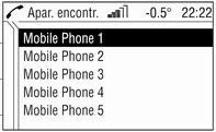 Introdução 159 4. Assegure-se de que a função Bluetooth do telemóvel está activada e configurada como "visível". 5. Seleccione a opção de menu Iniciar busca.