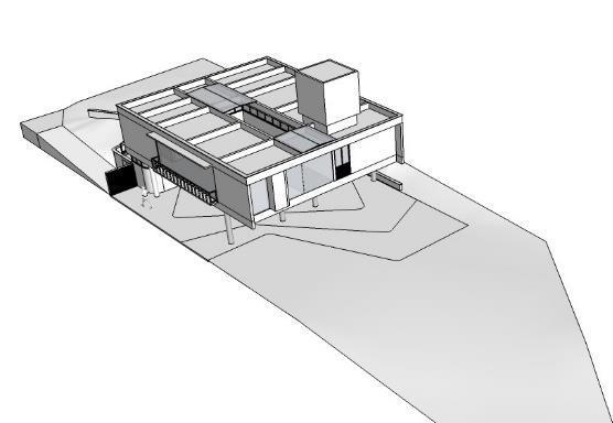 Apesar de estar localizada em um condomínio (Figura 2), nota-se que não há pressão do entorno edificado sobre a residência, mas há, em contraposição, sugestão considerável