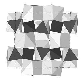 11- Movimento dos octaedros como unidades rígidas (RUM). Adaptado de [15]. Estruturas cristalinas consistidas por poliedros compartilhando lado ou borda não tendem a exibir comportamento de ETN.