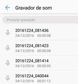 Ferramentas Tocar para alternar entre reprodução no altifalante e nos auscultadores Gerir gravações Partilhe, mude o nome e ordene as gravações. 1 Toque em Gravador de som. 2 Selecione Gravações.