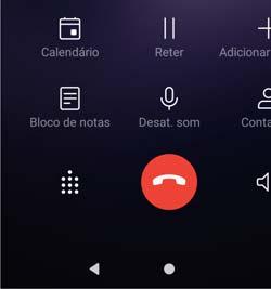 Chamadas e contactos Ver o calendário Desativar som da chamada Ver as suas notas Colocar a chamada atual em espera Iniciar uma chamada a três Exibir os seus contactos Mostrar/ocultar marcador Ativar