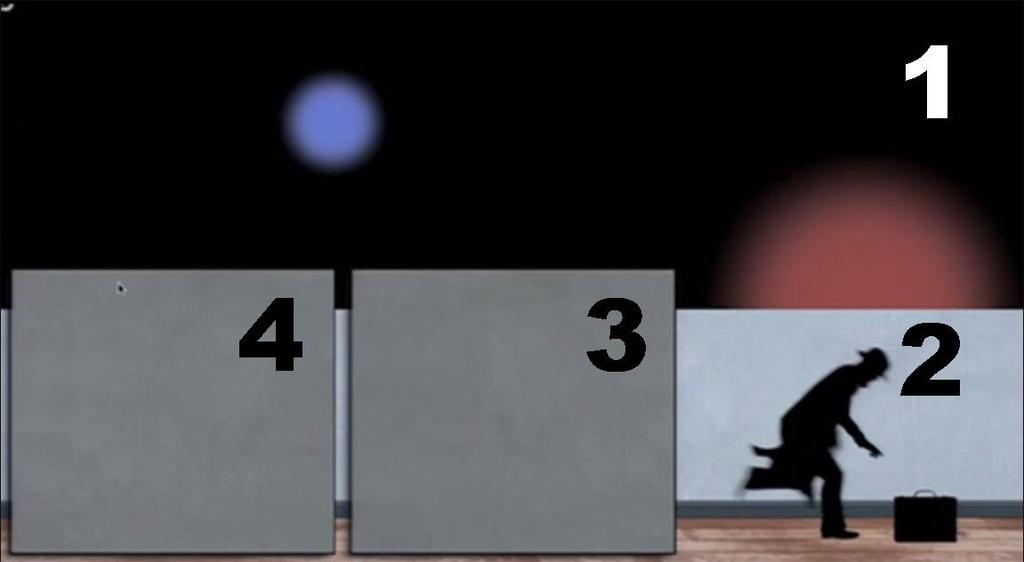 Figura 4: Final da segunda tela do jogo Framed. Numeração feita pelo autor.
