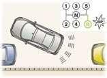 A CONDUÇÃO 8 AJUDA GRÁFICA E SONORA AO ESTACIONAMENTO EM MARCHA-ATRÁS Este sistema é constituído por quatro sensores de proximidade, instalados no para-choques traseiro.