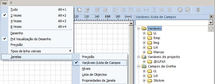 14 1.2. Pré visualização do Desenho Pré-visualização da informação com dados de exemplo. Permite ver as margens e a posição dos objetos. 1.3.