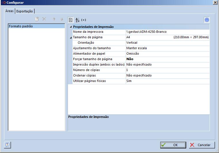 18 Configurar Página para impressão No Menu Projecto > Configurar Página acedemos à configuração das definições de impressão.