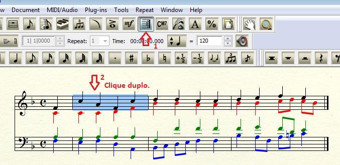 COMPASSO 31 Para apagar indicações de expressão, andamento e etc. Clique em Edit Clear Select Items.