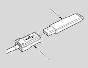 Conectaţi dispozitivul flash memory USB la cablul USB corect şi în siguranţă. Când dispozitivul flash memory USB este conectat, indicatorul USB este indicat pe afişaj.