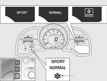 Modul de conducere Autovehiculul are trei moduri de conducere: Normal, ECON şi Sport.