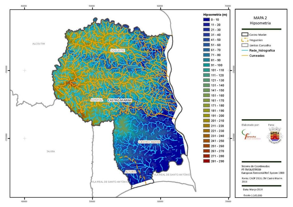 Ainda que predominem por todo o concelho espécies como o sobreiro e azinheira, com baixa combustibilidade, existe na freguesia de Castro Marim e de Odeleite uma área significativa explorada com