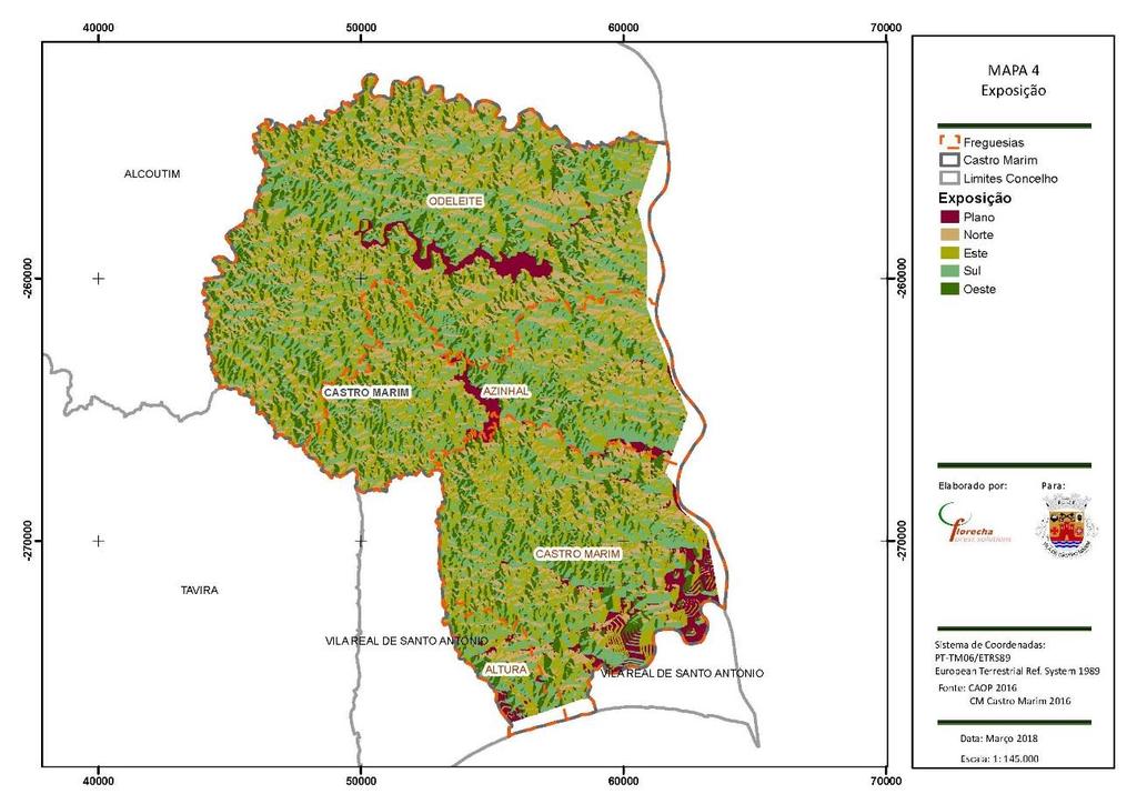 Mapa 4 Exposição A exposição do relevo aos raios solares é um fator que influencia a dinâmica do fogo e a vulnerabilidade da vegetação aos incêndios.