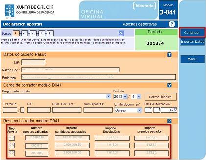 Carga de datos declaración informativa Unha vez lanzado o proceso de carga de datos deberá esperar uns minutos a que remate para ter dispoñibles os novos datos.