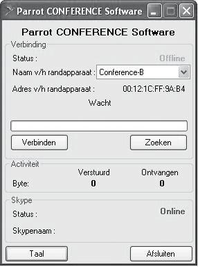 Boomstructuur van de menu s: toegankelijk als er een sessie van uw VoIP software actief is (d.w.z.