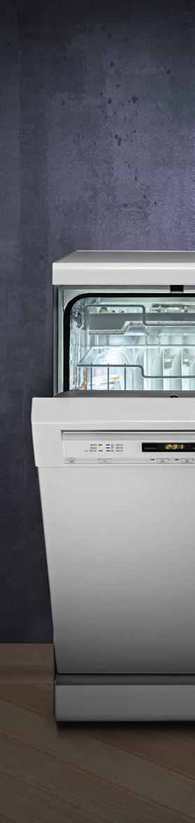 Máq. de lavar louça G 4263 Vi Active Modelo de integrar completamente com painel de comandos em aço inox. Pré-seleção do programa até 24 h. Indicação do tempo restante. 5 programas de lavagem.