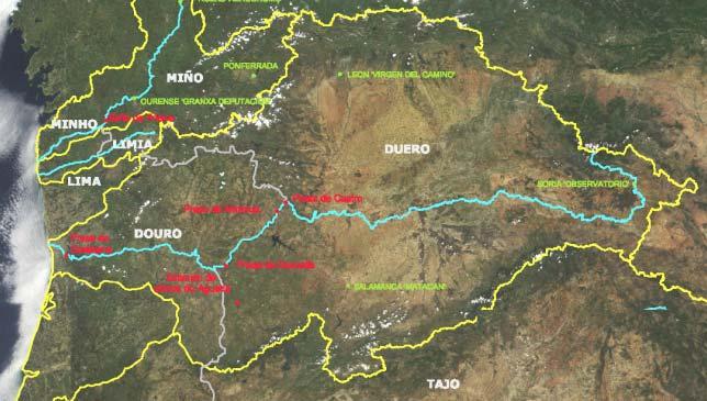 CUENCA HIDROGRÁFICA DEL DUERO BACIA HIDROGRÁFICA DO DOURO Figura 9: Cuenca hidrográfica del Duero / Bacia hidrográfica do Douro PRECIPITACIONES La precipitación de referencia acumulada en el