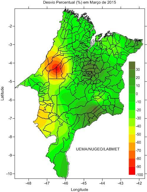 Figura 5: Distribuição das chuvas em Março de