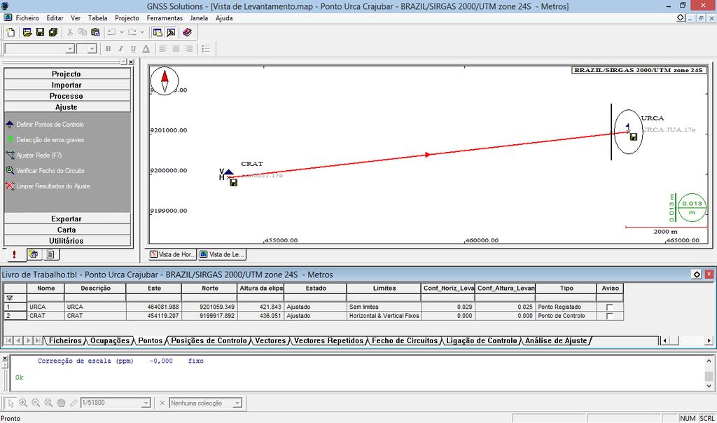 39 Figura 19. Coordenadas ajustadas, levantamento URCA Crajubar.