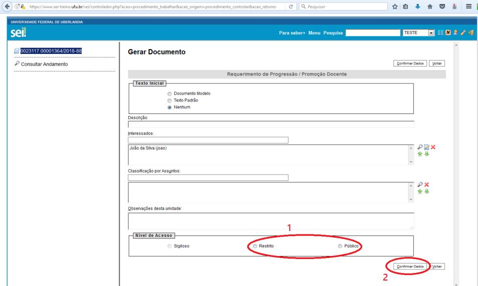 3. Digite progres na caixa de pesquisa (1), e