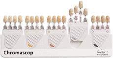 De modo adicional, um grupo de cores para dentes clareados apresenta quatro cores ultra-claras.