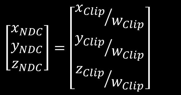 Divisão perspectiva Após transformação perspectiva Vértices podem não estar em w=
