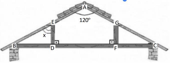 De acordo com os dados acima, a medida do ângulo BÊD é: A) 30 o B) 45 o C) 50 o D) 60 o E) 70 o 02.