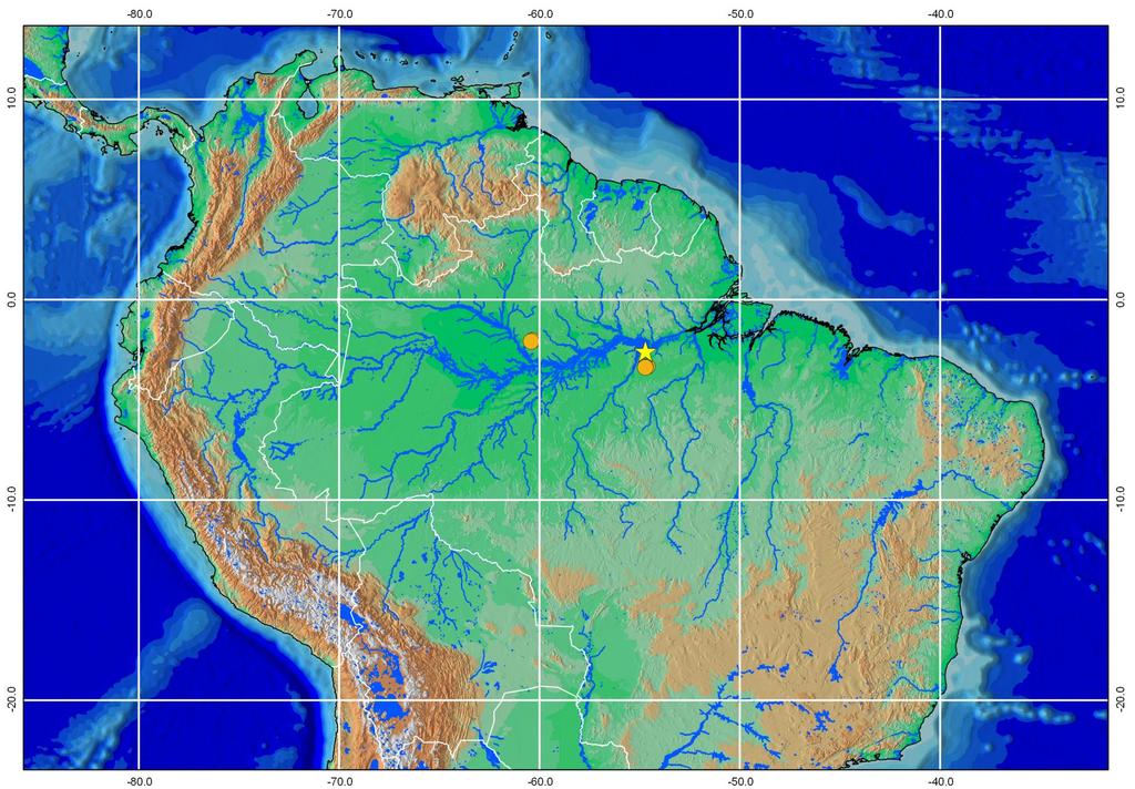 Figura 26. Distribuição geográfica de Moenkhausia sp. n. A.