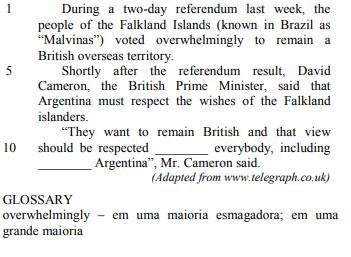 QUESTÃO 06 According to the text, an old British tradition: a) has existed for at least eight decades. b) can help promote a political union in Europe.