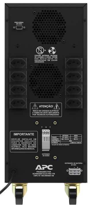 Funções e Benefícios o que explorar SUA3000BI-BR Partida a frio: pode ser ligado mesmo na ausência da rede elétrica SUA2000BI-BR Tomadas de saída: SUA3000BI-BR: 8 (2P+T - NBR 14.