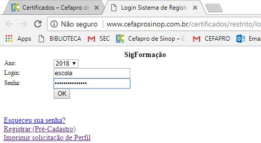 5- Selecione a sua CIDADE e clique em AVANÇAR. 6- PREENCHA os campos com os dados solicitados, selecione a ESCOLA e depois clique em OK para efetuar o précadastro no sistema.