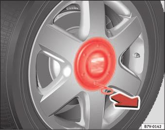 Situações diversas 247 Em caso de avaria num pneu, afastar o veículo tanto quanto possível do fluxo do trânsito. Ligue as luzes de emergência e coloque o triângulo présinalizador.