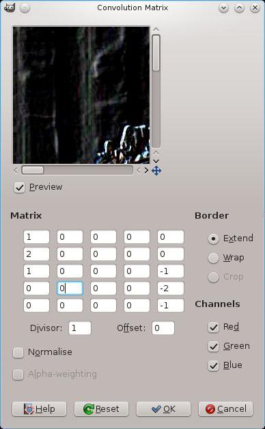 Experimentando c/ Kernel de Sobel 5x5 Matriz de Convolução Tente